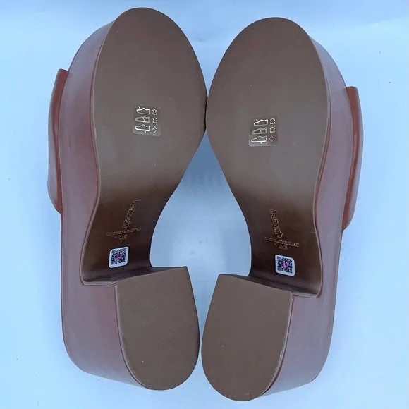 New Larroude Miso Platform Brown Leather Mules Size 9.5 - Picture 14 of 17